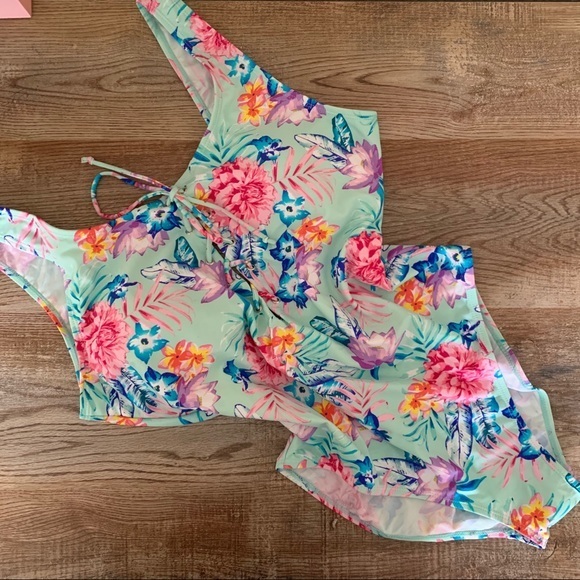 NWOT B. YOU Lace-Up 1PC Swimsuit - Picture 1 of 6